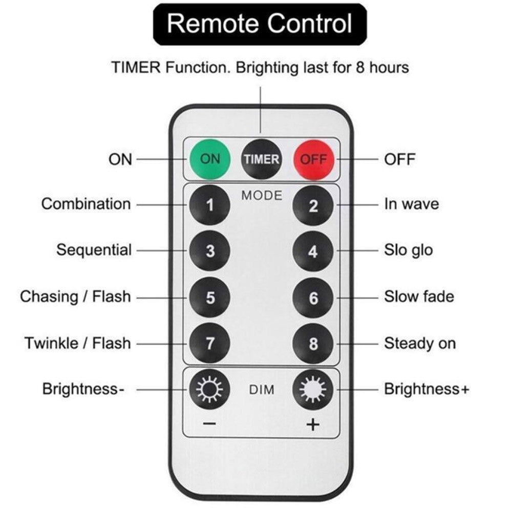 200LED Fairy Lights String Lights Battery Operated Remote Control