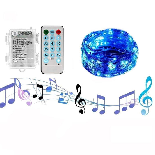 5M 50LED String Lights Sound Activated LED Music Fairy Lights Battery Operated