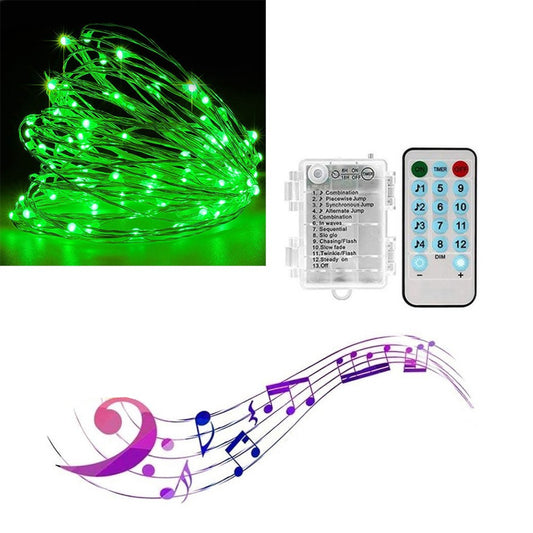 5M 50LED String Lights Sound Activated LED Music Fairy Lights Battery Operated