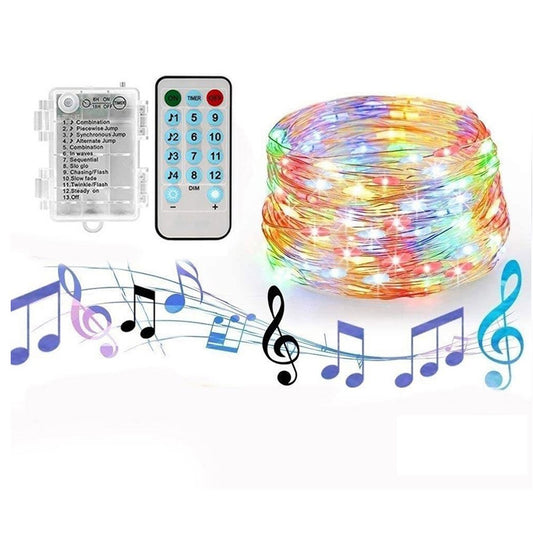 5M 50LED String Lights Sound Activated LED Music Fairy Lights Battery Operated
