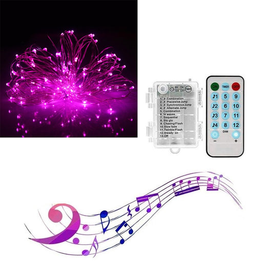 5M 50LED String Lights Sound Activated LED Music Fairy Lights Battery Operated