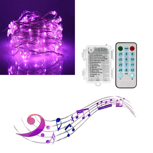 5M 50LED String Lights Sound Activated LED Music Fairy Lights Battery Operated