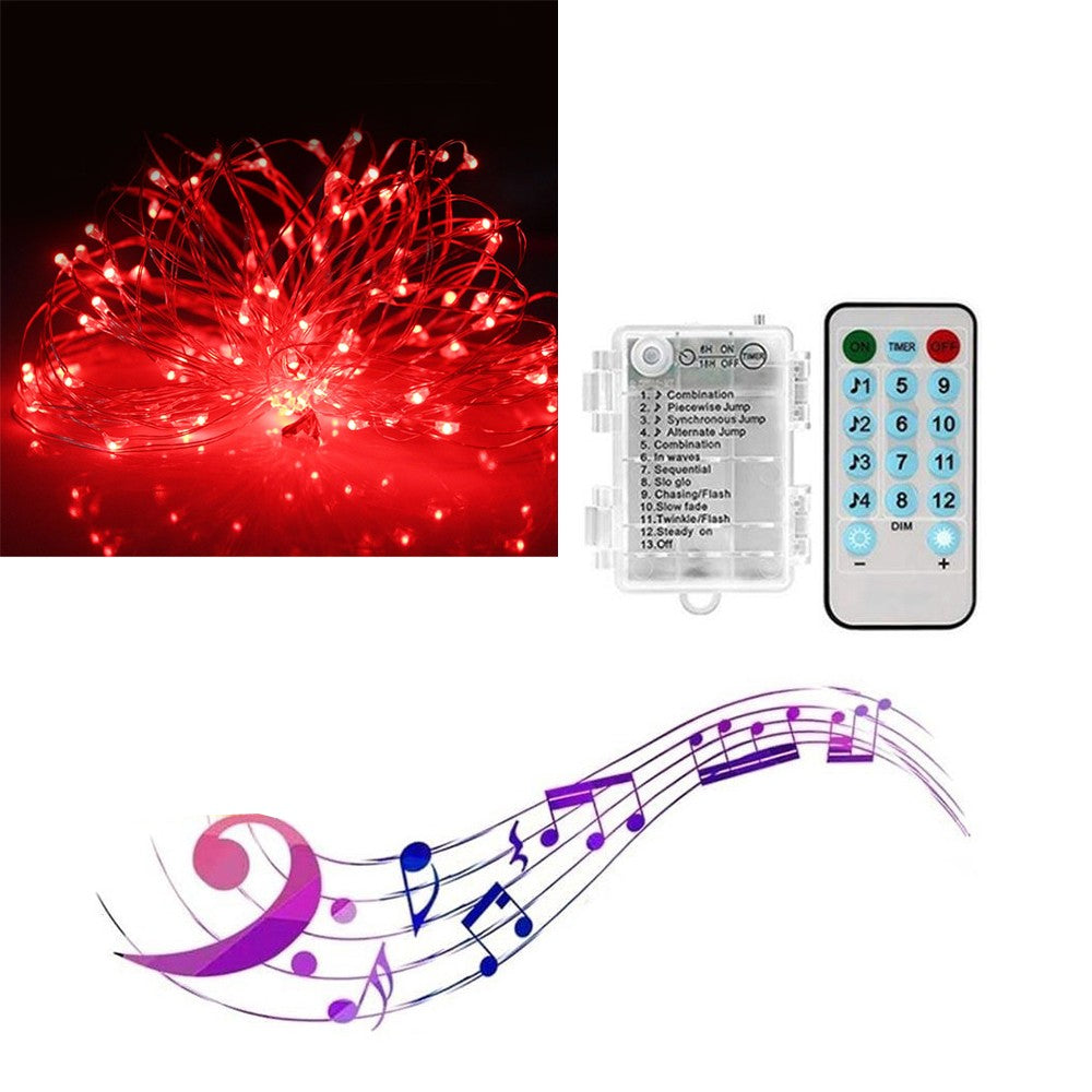 5M 50LED String Lights Sound Activated LED Music Fairy Lights Battery Operated