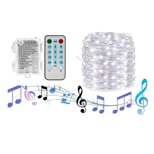 5M 50LED String Lights Sound Activated LED Music Fairy Lights Battery Operated