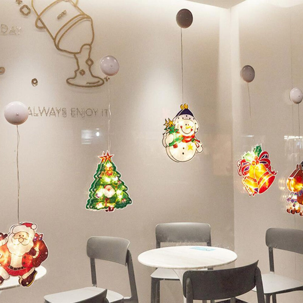 Snowman Fairy Lights 3D Window Hanging Lamp Decorative LED Lights