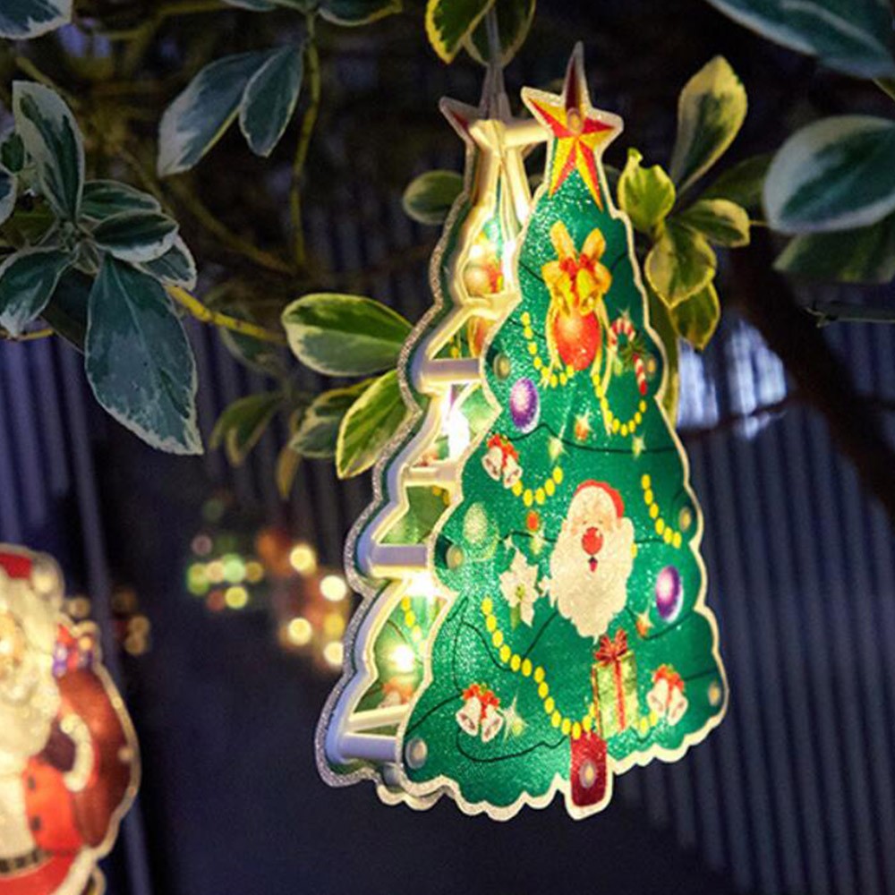 Xmas Tree Fairy Lights 3D Window Hanging Lamp Decorative LED Lights