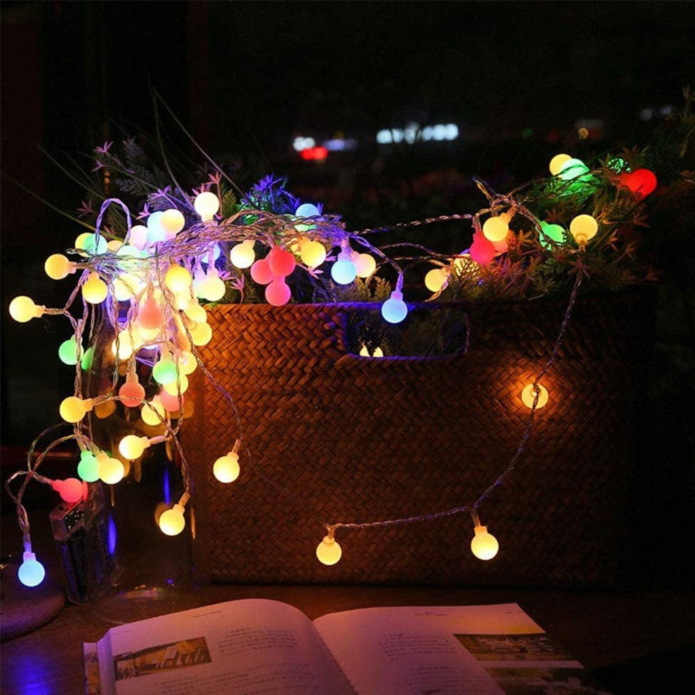 5M 50LED String Lights Battery Powered Ball Christmas String Lights for Indoor Bedroom Wedding Xmas Party Holiday Decoration