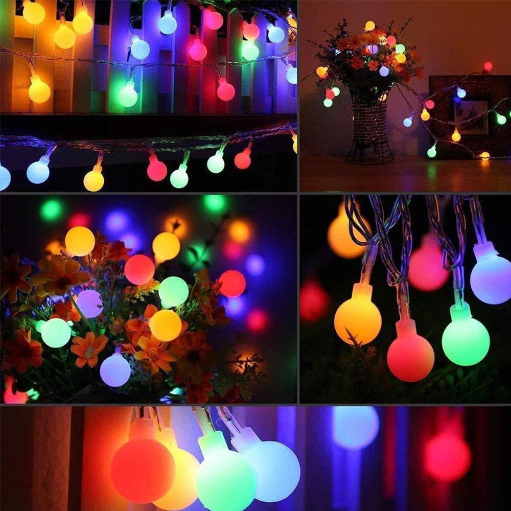 5M 50LED String Lights Battery Powered Ball Christmas String Lights for Indoor Bedroom Wedding Xmas Party Holiday Decoration
