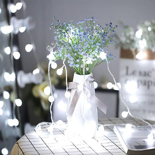 5M 50LED String Lights Battery Powered Ball Christmas String Lights for Indoor Bedroom Wedding Xmas Party Holiday Decoration