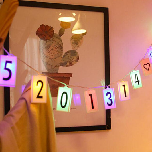 2M 20Led Letter Light Box String with 96 Cards Free Combination DIY