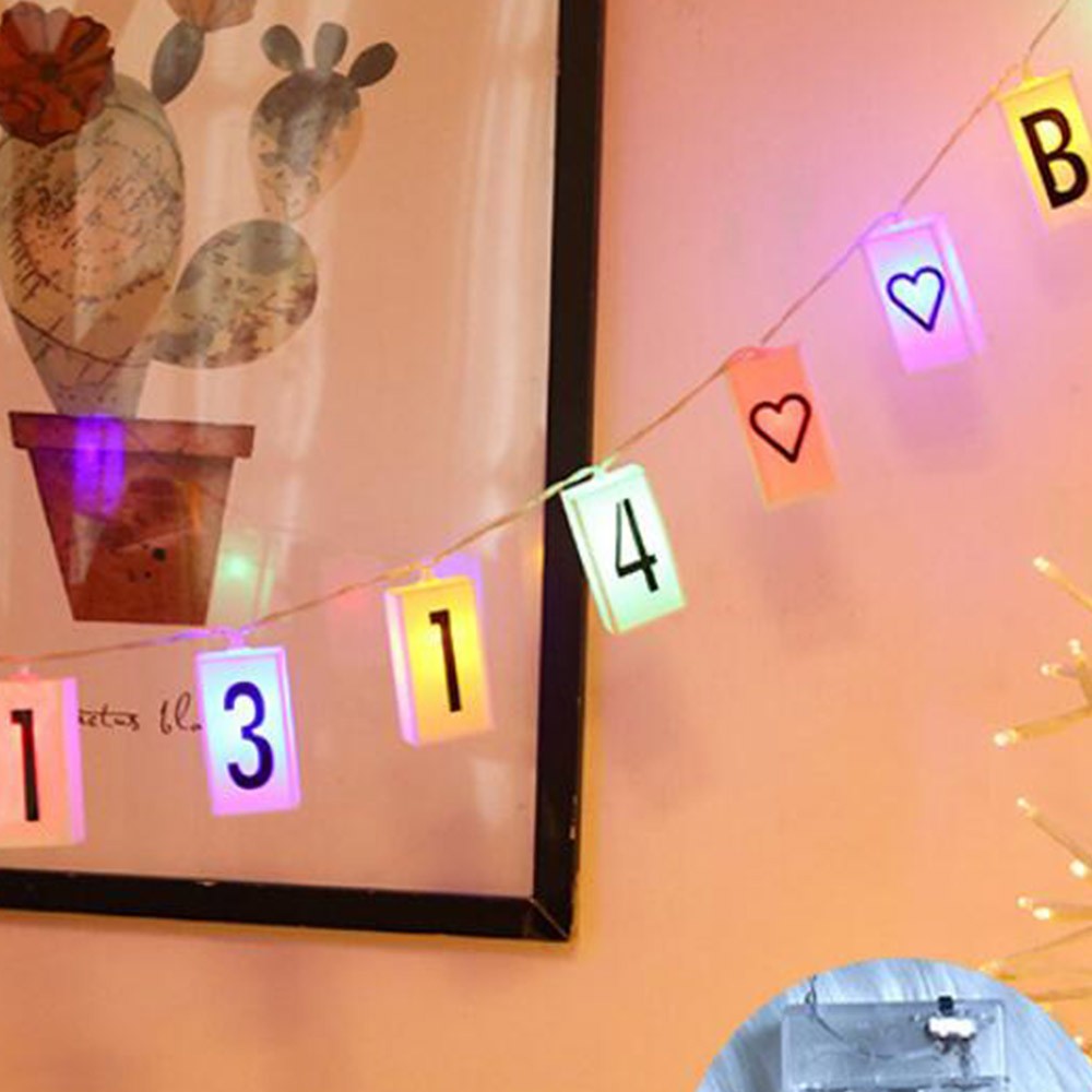 2M 20Led Letter Light Box String with 96 Cards Free Combination DIY
