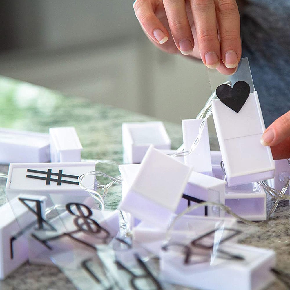 2M 20Led Letter Light Box String with 96 Cards Free Combination DIY