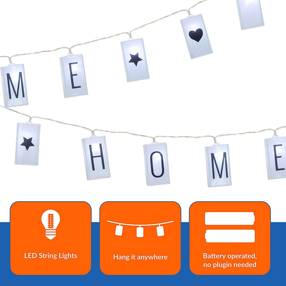 2M 20Led Letter Light Box String with 96 Cards Free Combination DIY