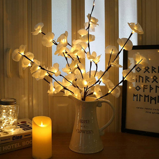 3Pcs Lighted Flowers Branch Artificial Phalaenopsis Decorative Lights