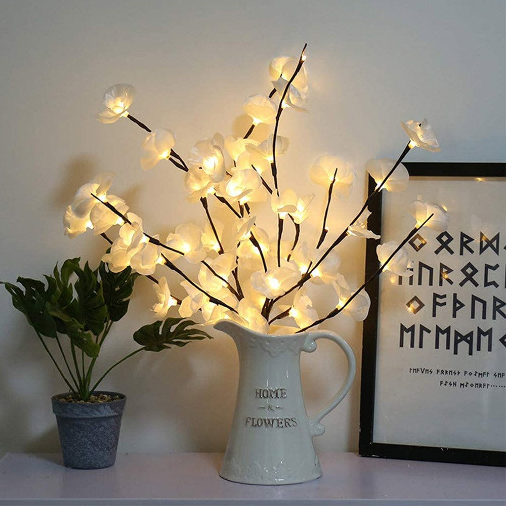3Pcs Lighted Flowers Branch Artificial Phalaenopsis Decorative Lights