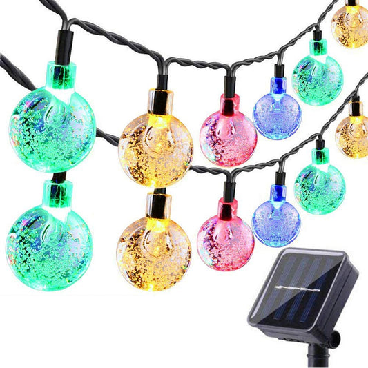 10M 100LED Solar Powered Outdoor Bulb String Lights Waterproof