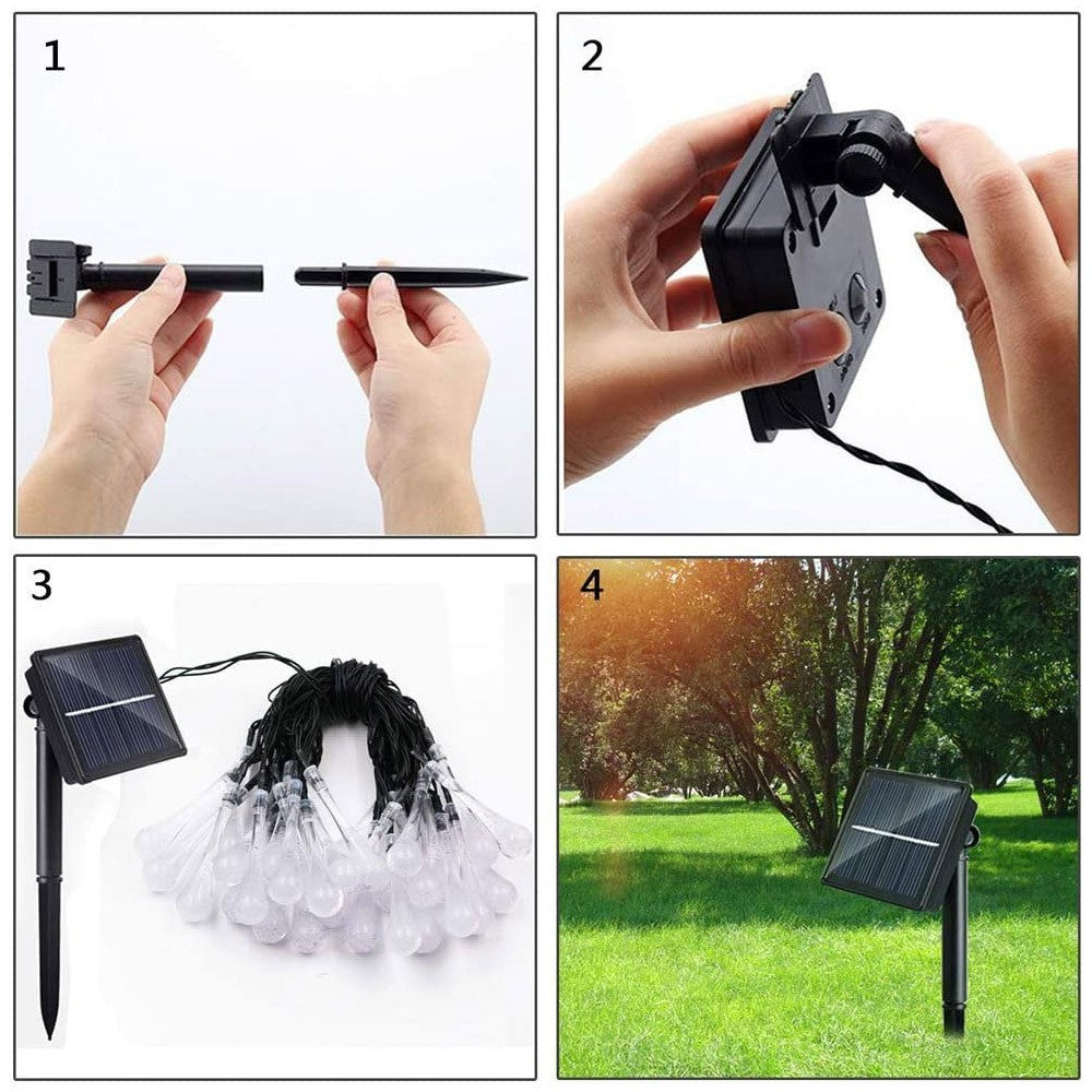 10M 100 LED Water Drop Solar Fairy Waterproof Lights for Garden