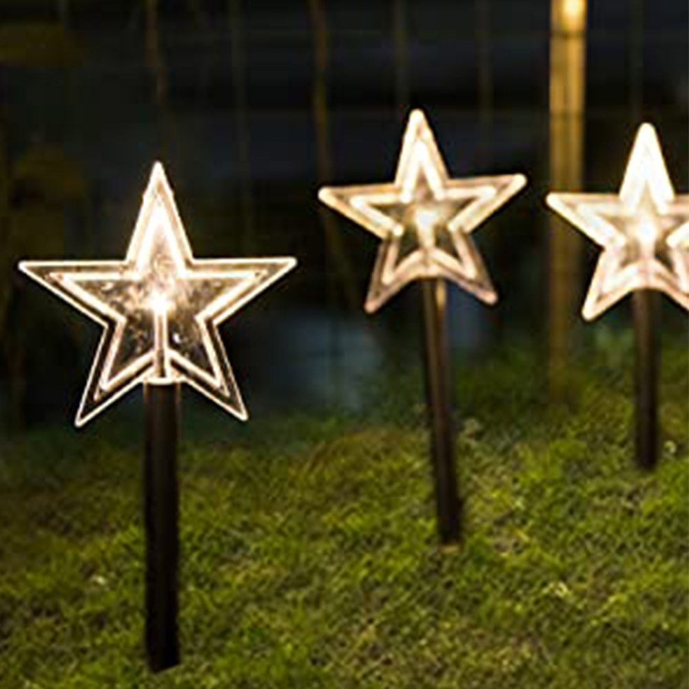 1Set 5pcs Star Christmas Decorative Lighting Garden Path Light
