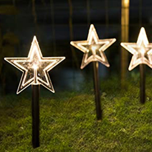 1Set 5pcs Star Christmas Decorative Lighting Garden Path Light