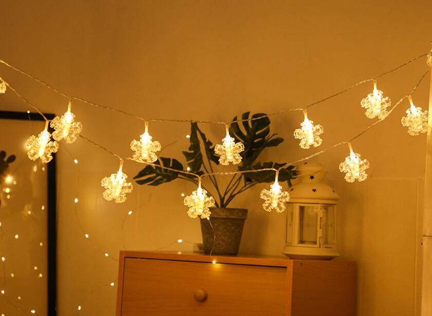 3M 20 LEDs Snow Photo Clips String Lights Battery Powered