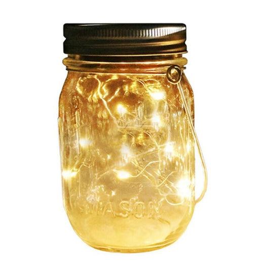 Solar Mason Jar Lights with 20 LEDs Fairy Firefly String Lights
