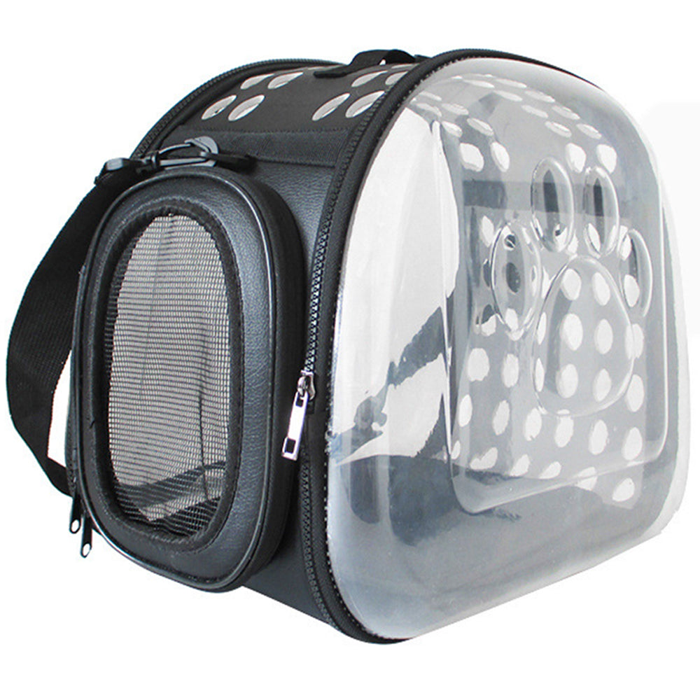 Pet Carrier Bag Outdoor Travel Space Crate Black S Size