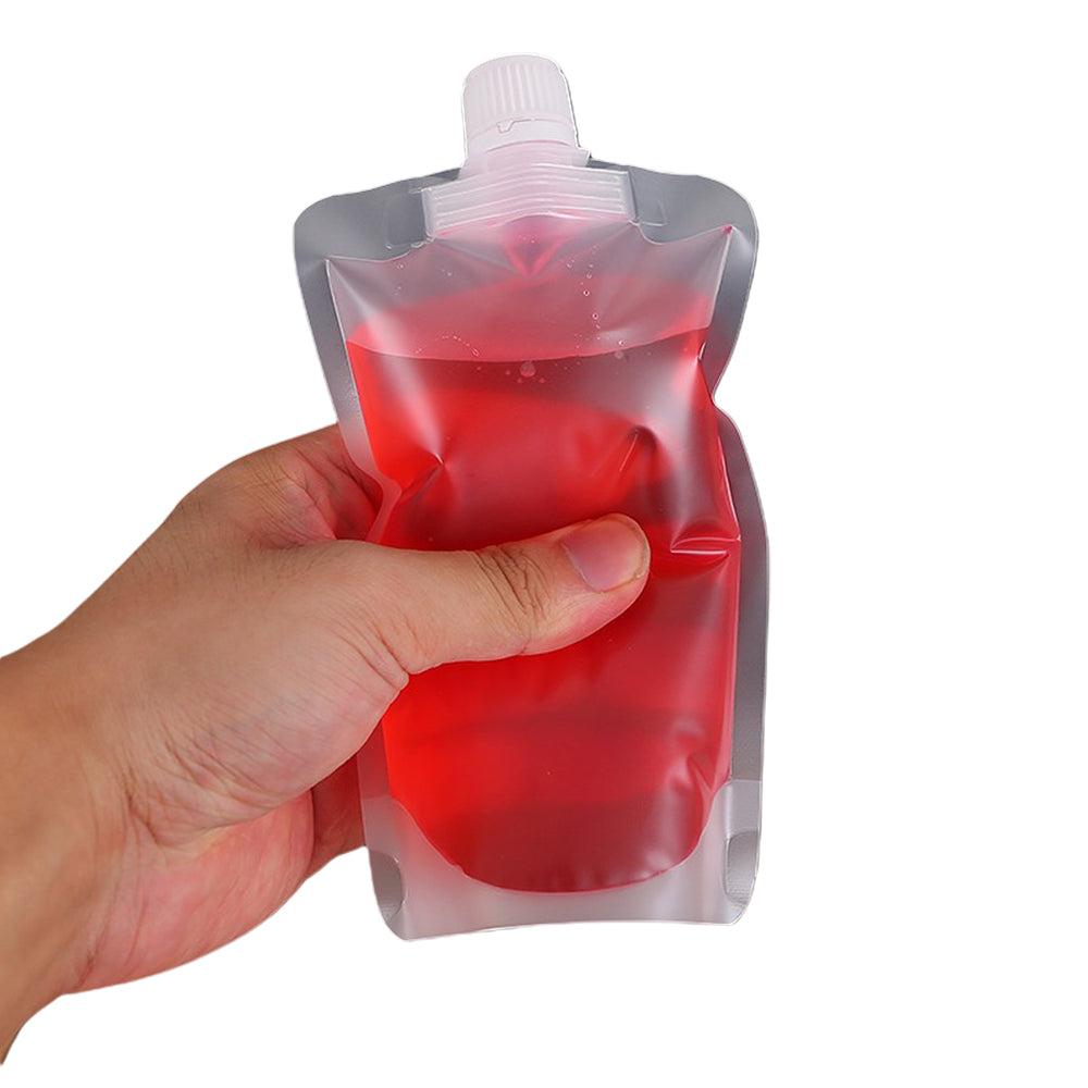 60Pcs 250ML Clear Stand up Spout Pouch with Leak Proof Cap