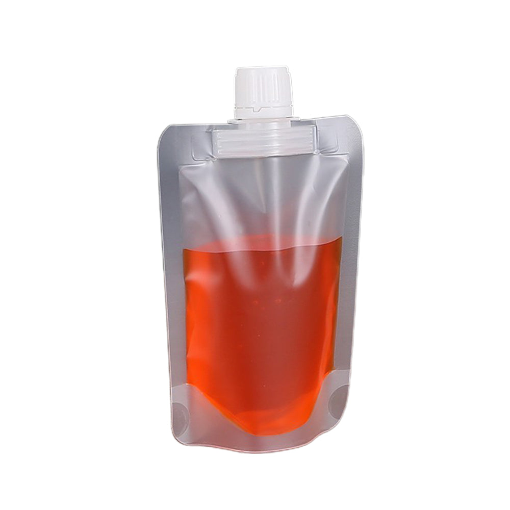 60Pcs 250ML Clear Stand up Spout Pouch with Leak Proof Cap