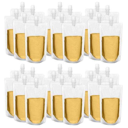60Pcs 250ML Clear Stand up Spout Pouch with Leak Proof Cap