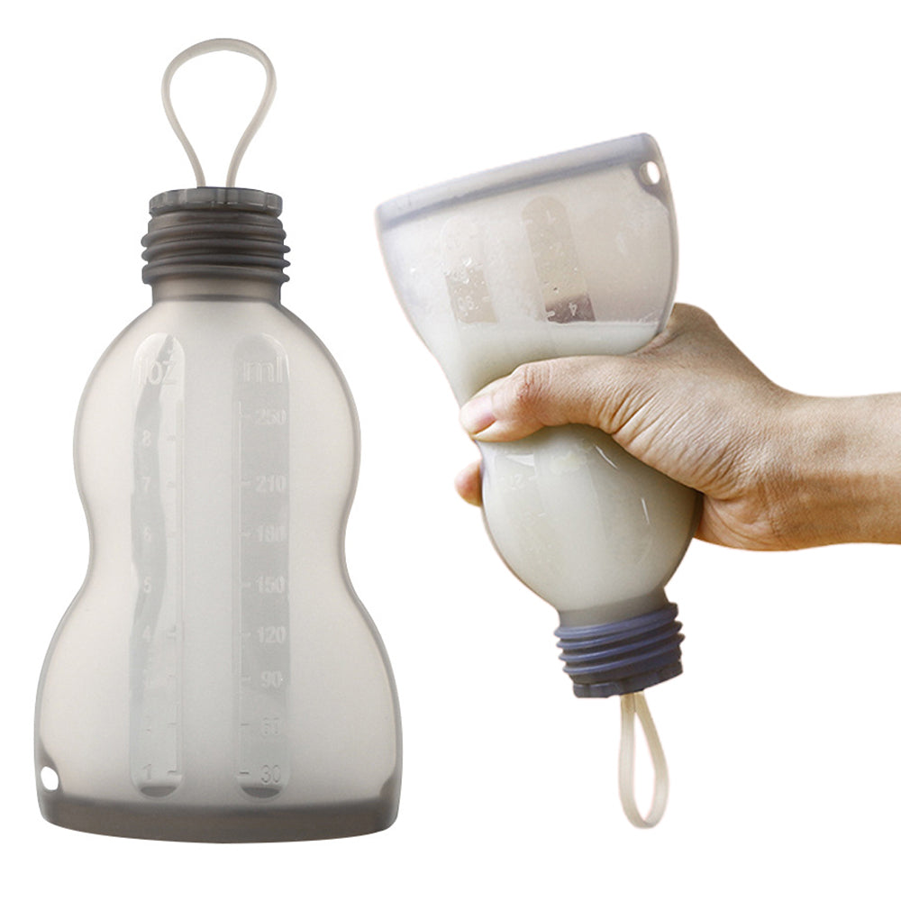2Pcs 250ML Reusable Silicone Breast Milk Storage Bag