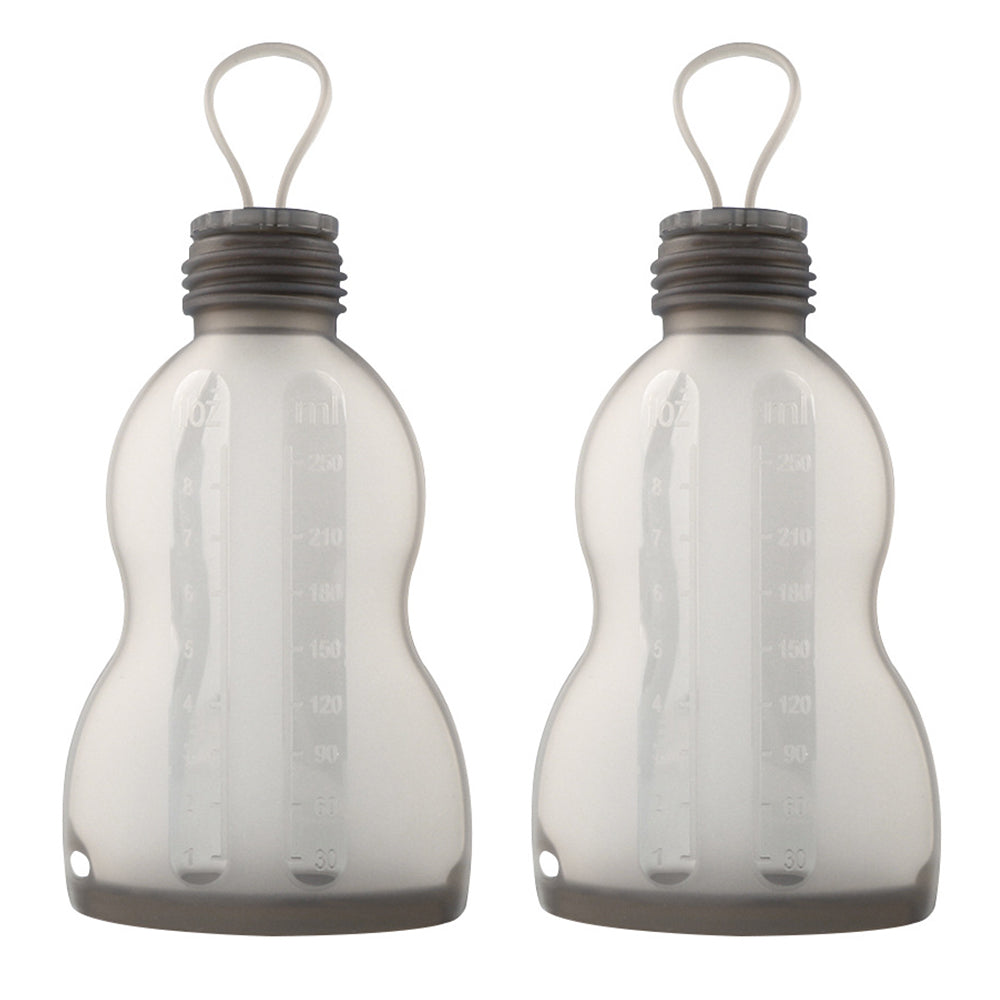 2Pcs 250ML Reusable Silicone Breast Milk Storage Bag