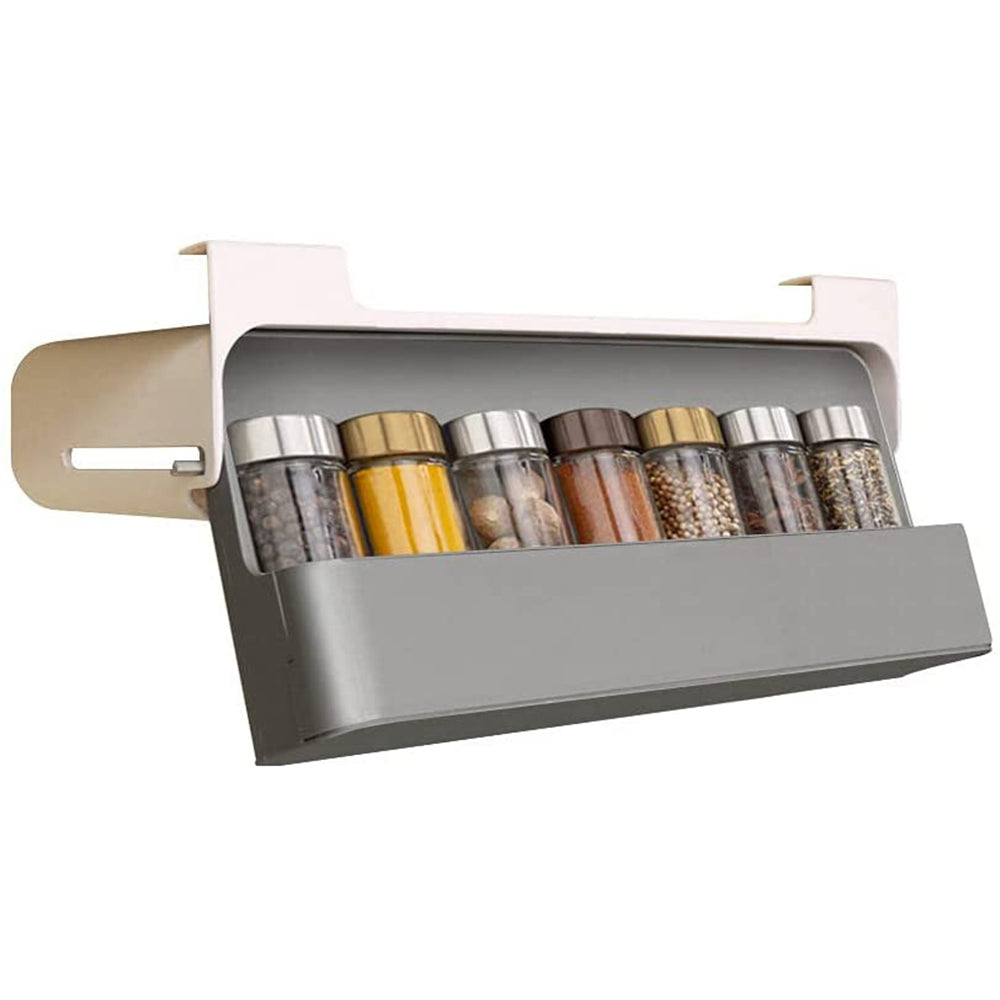 Kitchen Cabinet Under Shelf Spice Organizer Seasoning Bottles Storage Rack