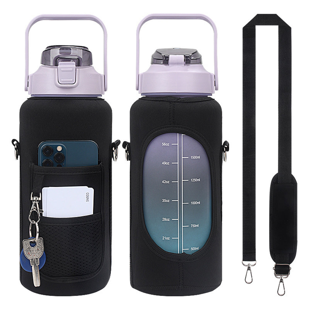 Travel Portable Neoprene Water Bottle Carrier Bag Black