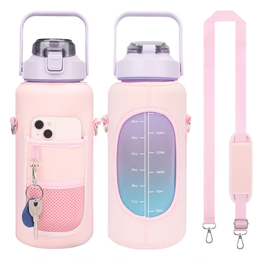 Travel Portable Neoprene Water Bottle Carrier Bag Pink