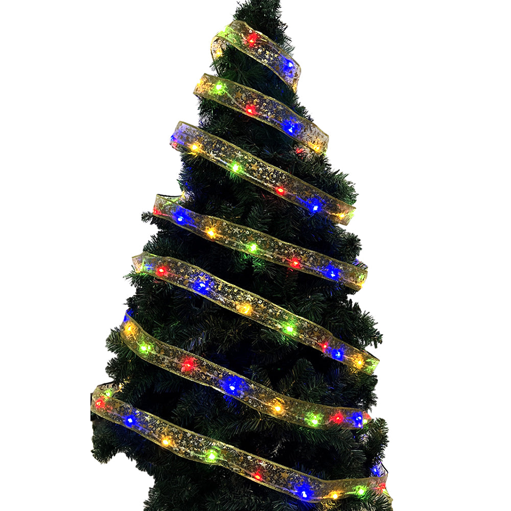 5 Meters Christmas Tree Gold Ribbon LED String Light Multicolor Light