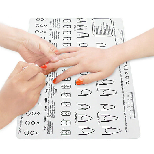 2Pcs Silicone Nail Training Mat