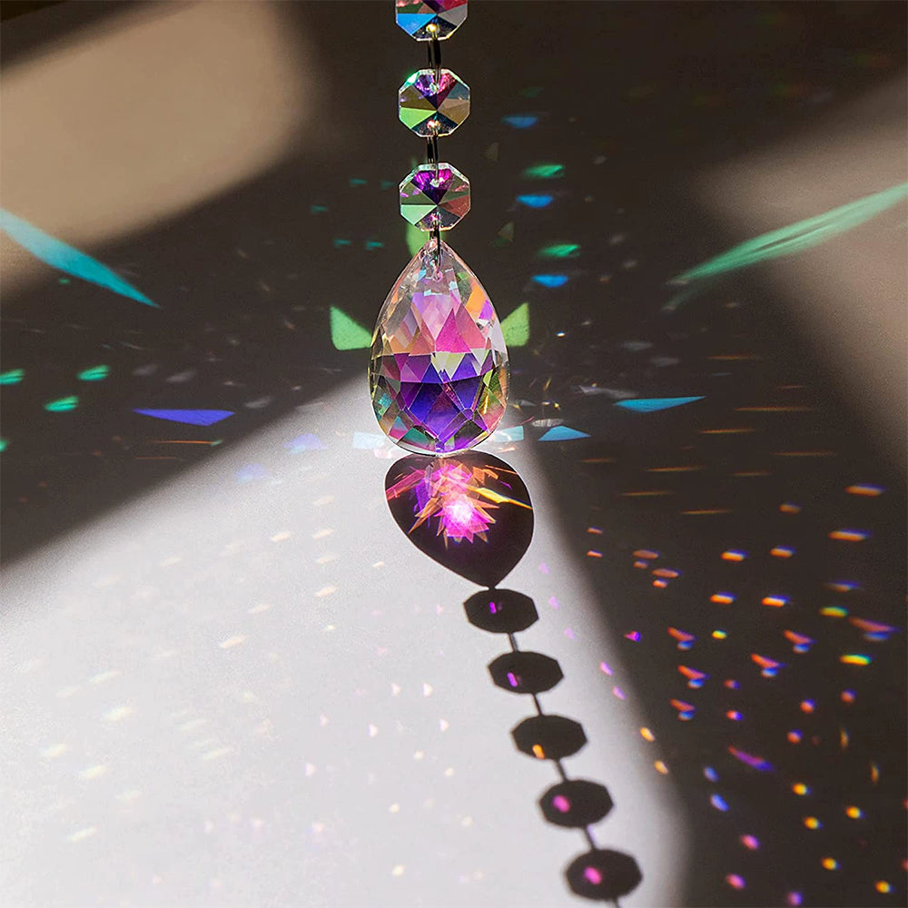 1X Rhinestone Hummingbird Suncatcher Rainbow Prism Blue