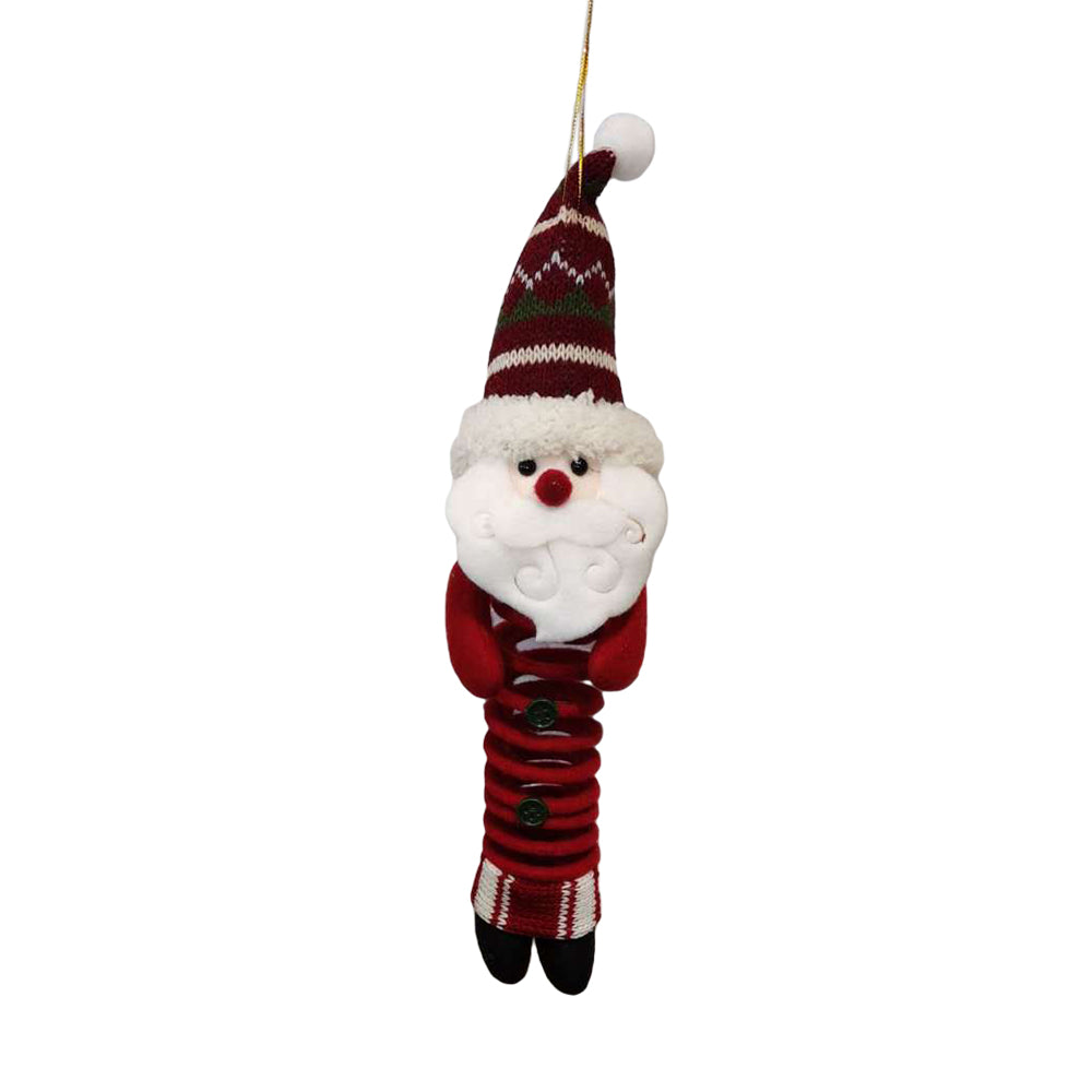 1Pcs Christmas Swing Spring Santa Claus Plush Doll Xmas Decor