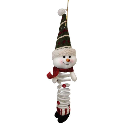 1Pcs Christmas Swing Spring Snowman Plush Doll Xmas Decor