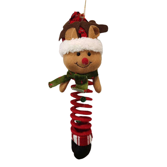 1Pcs Christmas Swing Spring ELk Plush Doll Xmas Decor
