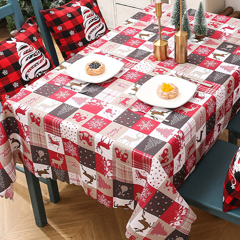 Christmas Print Tablecloth Xmas Decor Style 1
