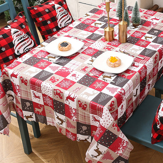 Christmas Print Tablecloth Xmas Decor Style 1