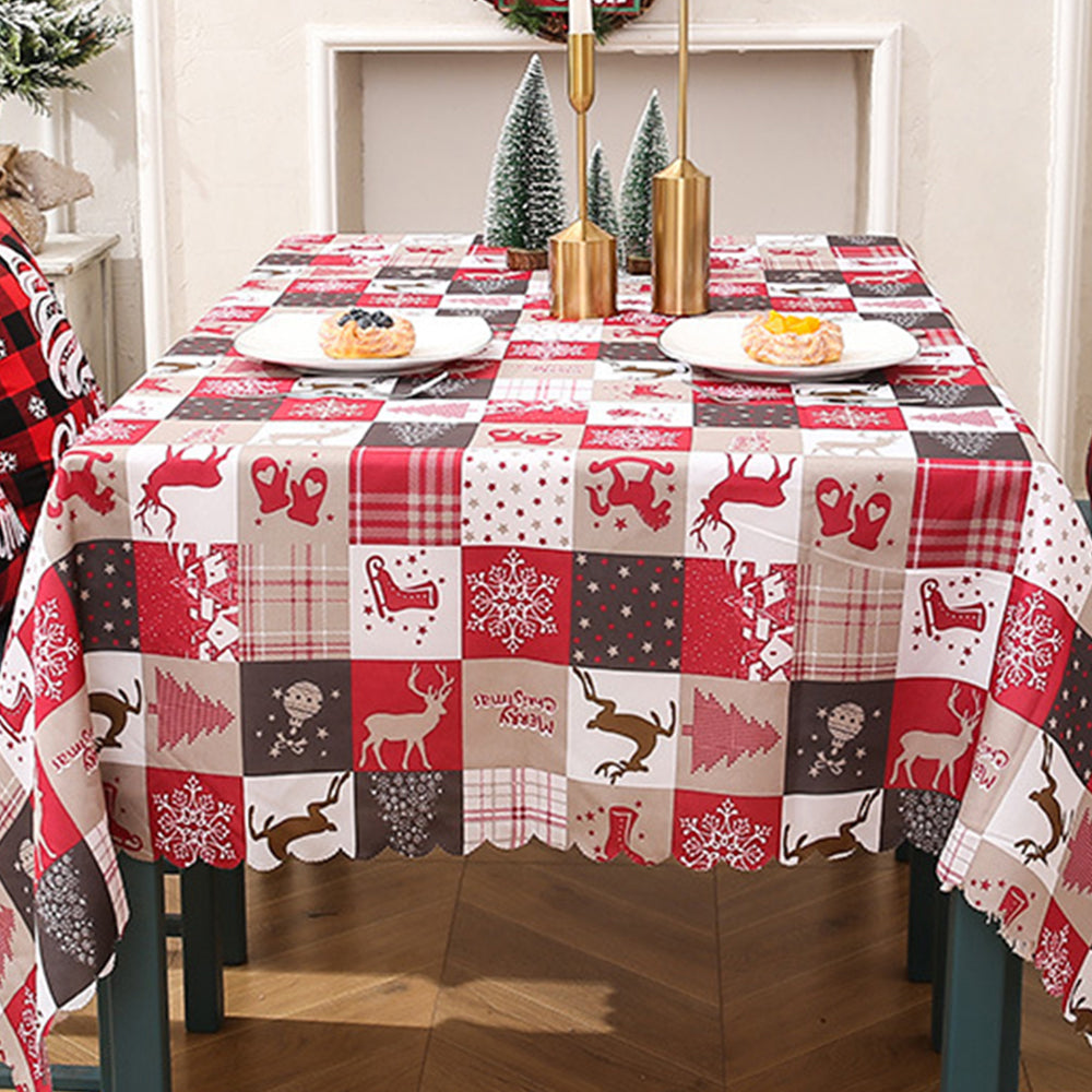 Christmas Print Tablecloth Xmas Decor Style 1