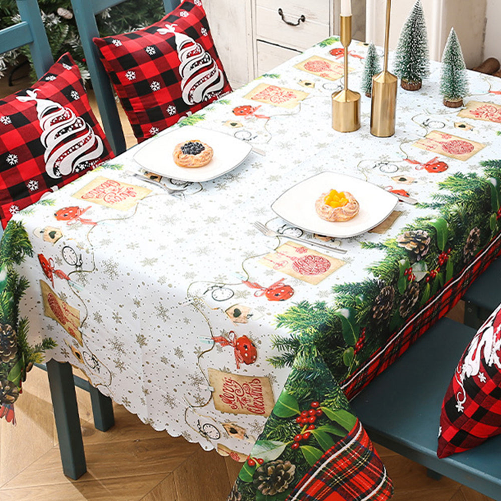 Christmas Print Tablecloth Xmas Decor Style 2