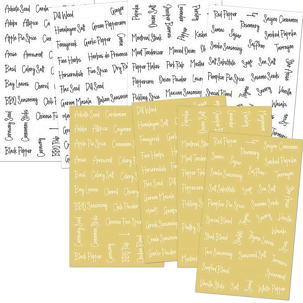 276pcs Kitchen Spice Herb Jar Labels Stickers