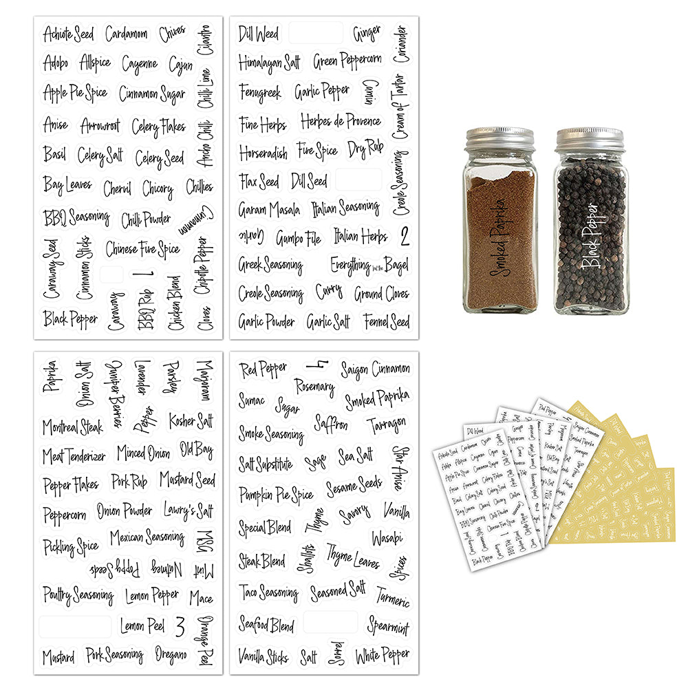 276pcs Kitchen Spice Herb Jar Labels Stickers