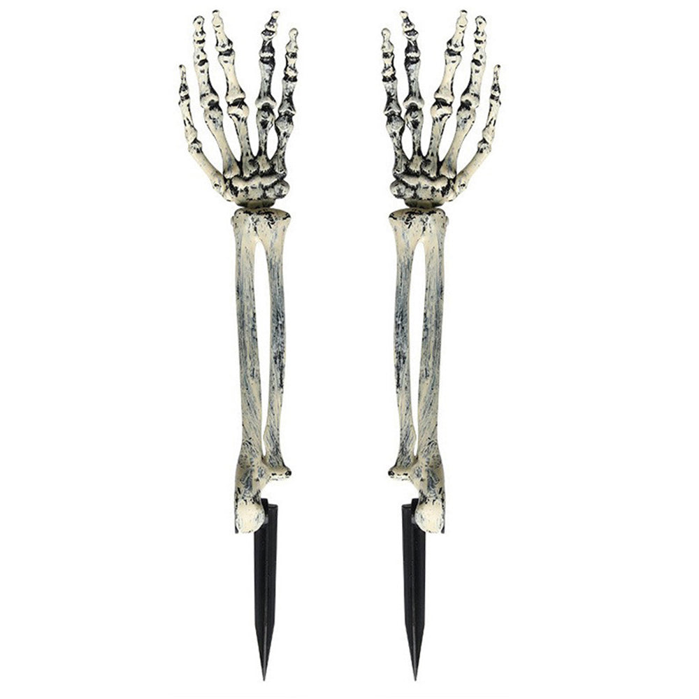 Set of 2Pcs Halloween Lighted Skeleton Arm Stakes Lights