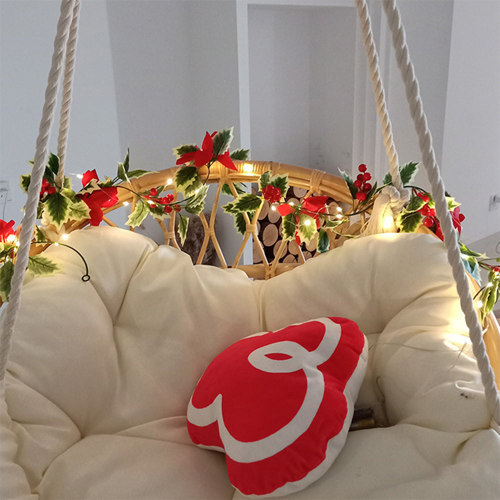 2Pcs 2M Christmas Red Flower Berry String Lights