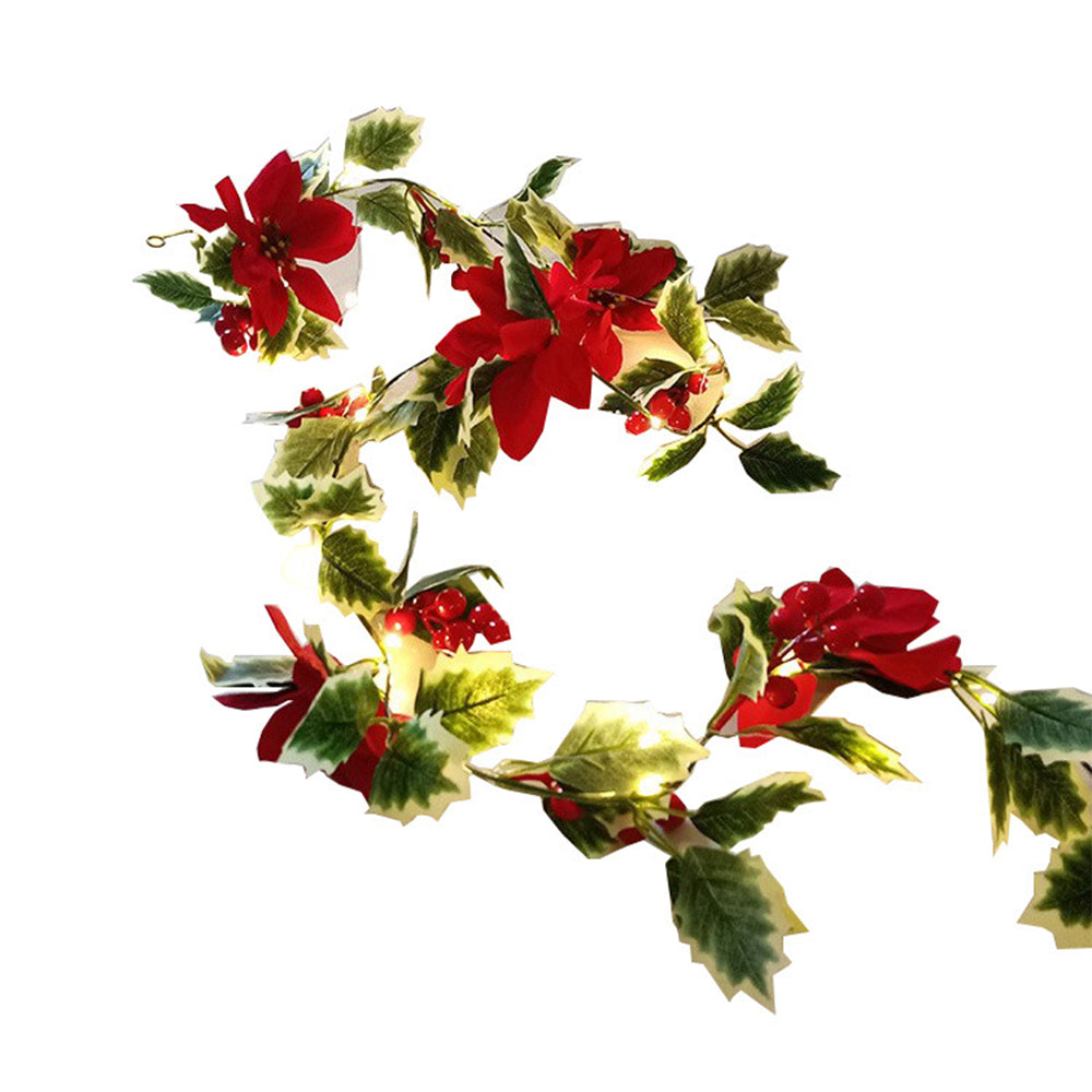 1Pcs 2M Christmas Red Flower Berry String Lights
