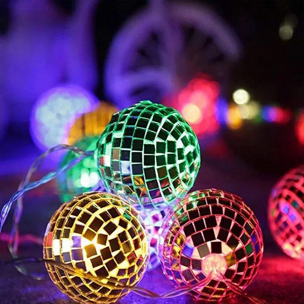 3M LED Mosaic Mirror Disco Balls String Lights Multicolor Light